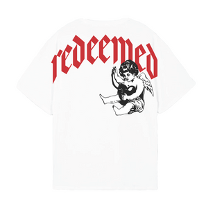 White + Red REDEEMED Oversized Tee