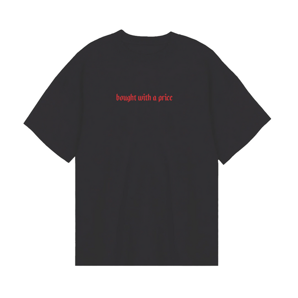 Black + Red REDEEMED Oversized Tee