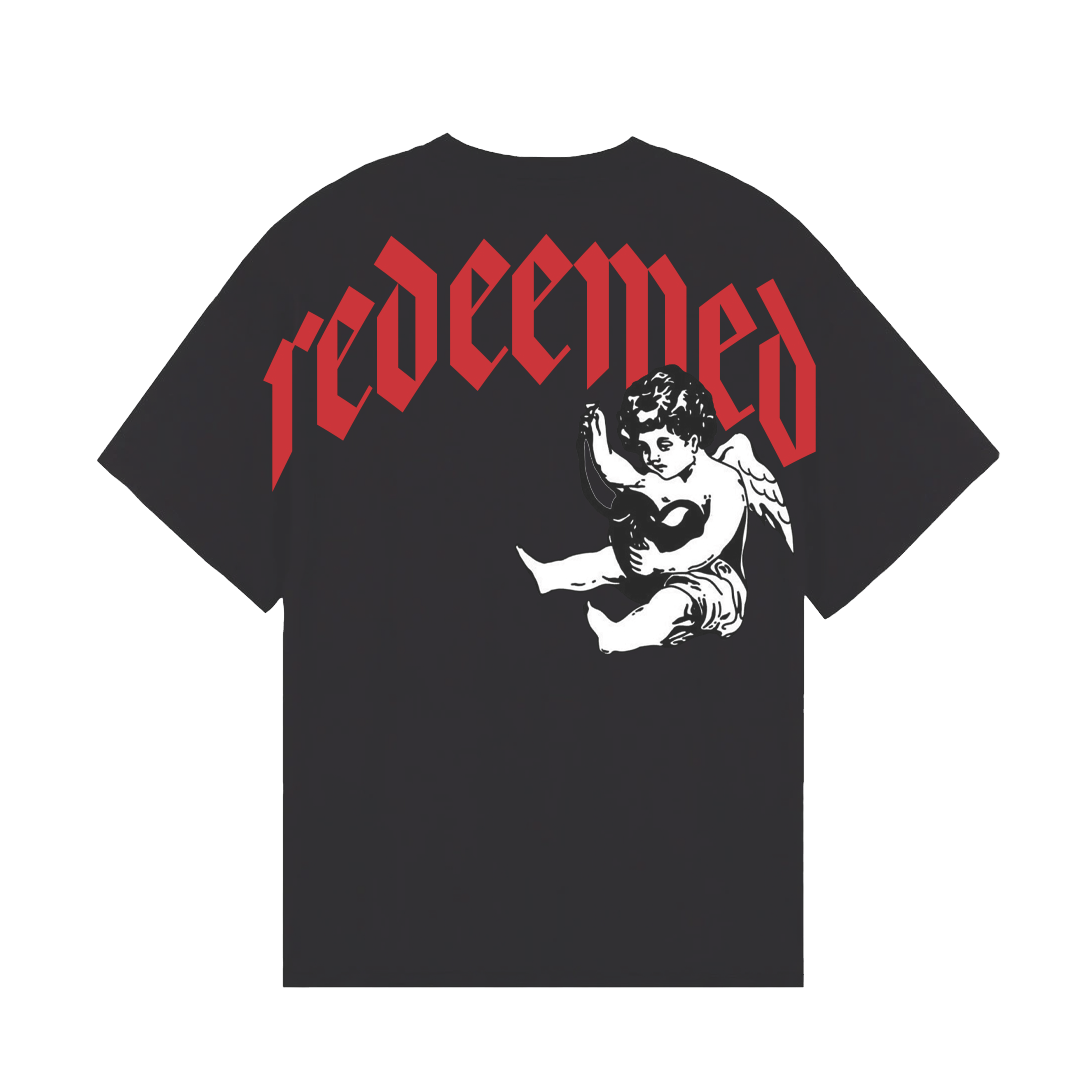 Black + Red REDEEMED Oversized Tee