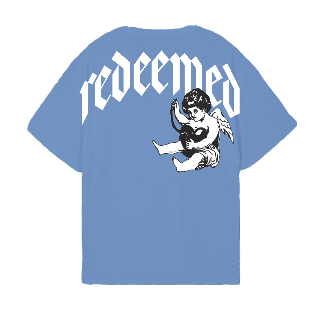 Denim + White REDEEMED Oversized Tee