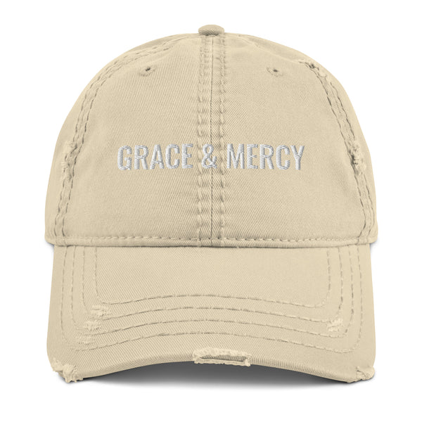 Grace & Mercy Distressed Dad Hat