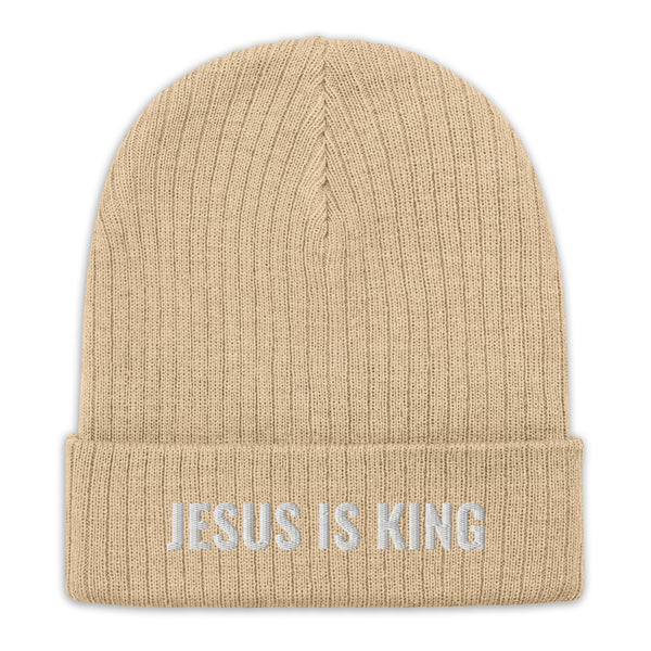 Jesus Is King Ribbed knit beanie