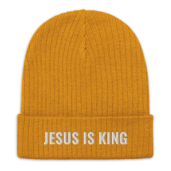 Jesus Is King Ribbed knit beanie